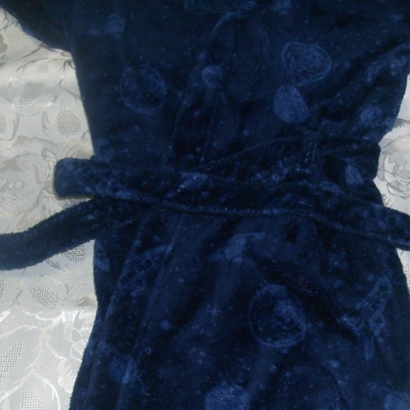 Teenager Dark Blue Bathrobe 100% SOFT Polyester size XL 16 Years old - Picture 3 of 3